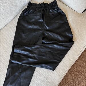 Madewell leather paper bag pants